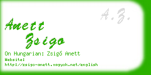 anett zsigo business card