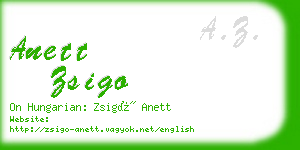 anett zsigo business card